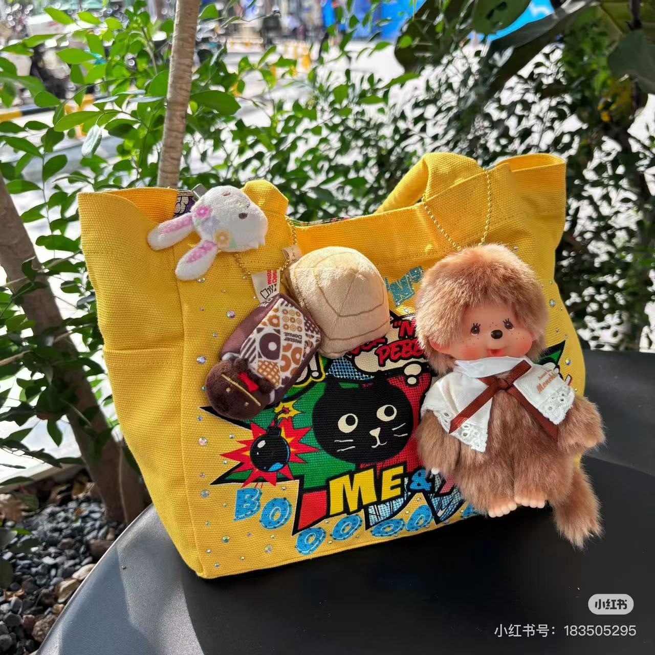 Monchhichi|Sekiguchi Sweet Brown Series Mascot Holder /Plush Keychain|H13.5×W8.5×D5.5cm approx.
