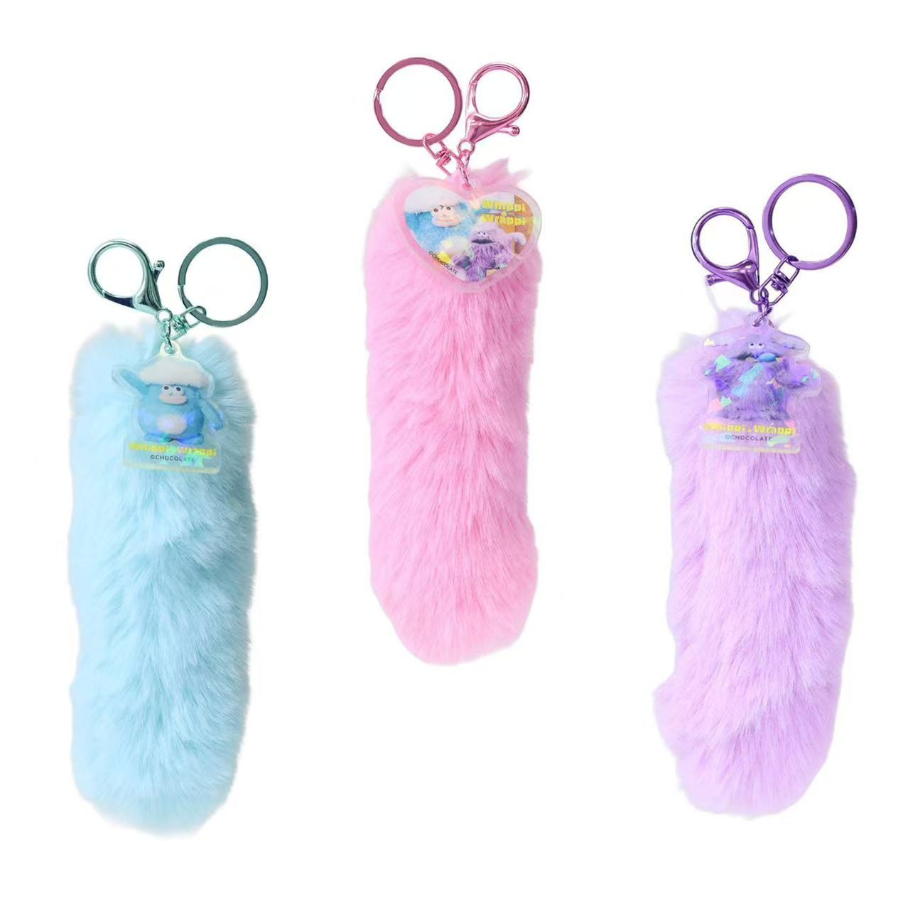 Whippi & Rappi|Fluffy Tail Mascot Holder /Plush Keychain