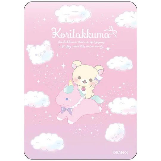 Rilakkuma轻松熊| Fluffy Photo Keychain Key Holder Sky Cotton Candy San-X天空白云棉花糖系列毛绒卡套|约H130×W90×D15mm