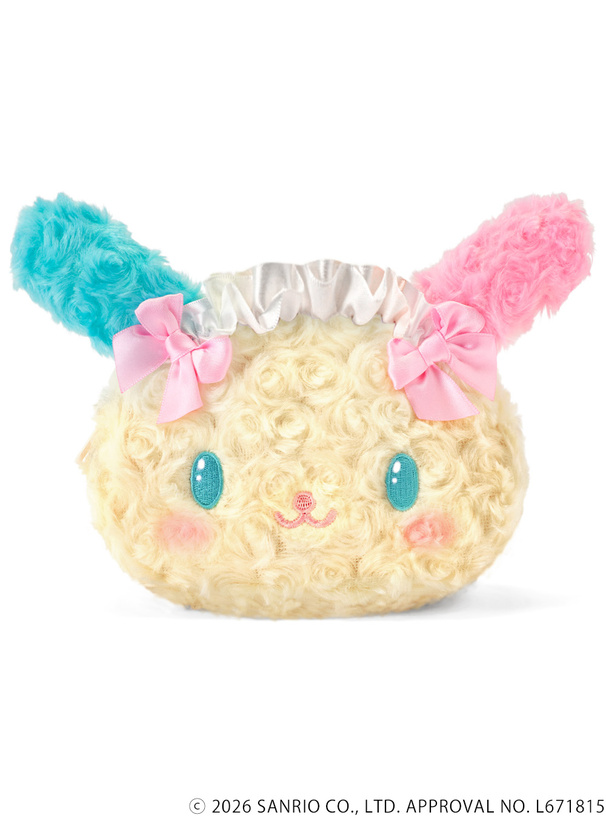 Sanrio|GRL Characters Collaboration Curly Fur Head Dress Face Pouch|120x180x60mm approx.