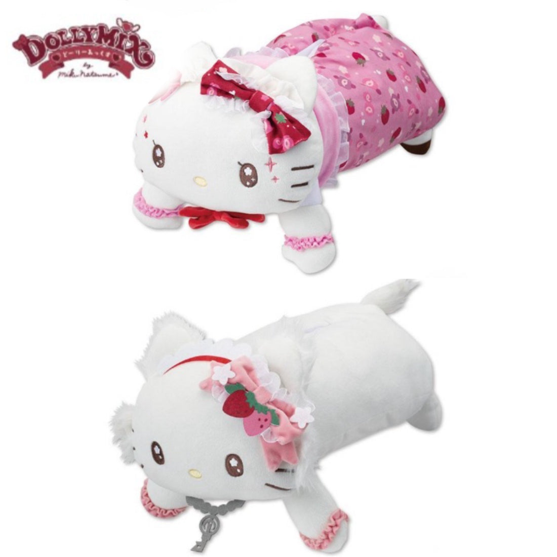 Sanrio三丽鸥|avail联名Hello Kitty×Dolly mix趴趴凯蒂猫草莓蕾丝纸巾盒|约14×38×16cm