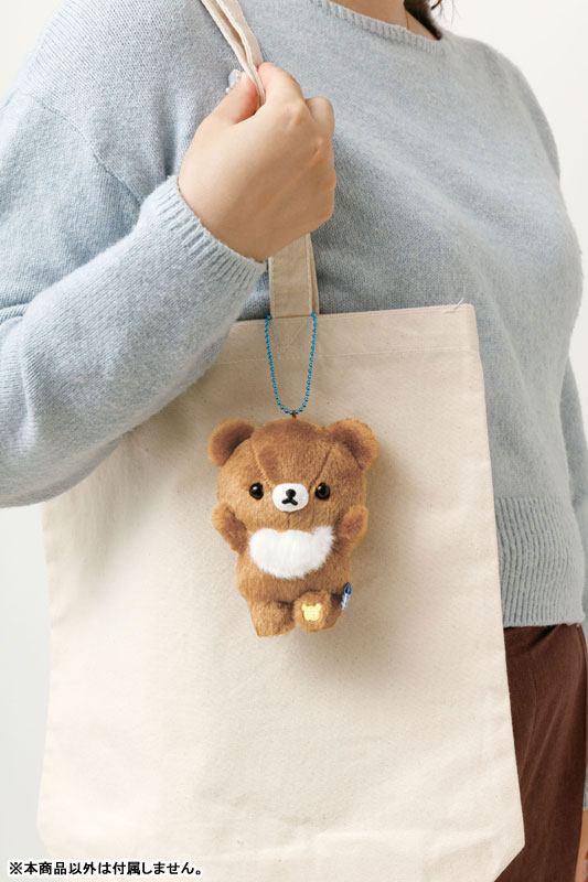 Rilakkuma轻松熊|AoKogu no Otomari - Burasage Plush Mascot Strap - Aoi Ko-Okami San-X Official新角色毛绒玩偶挂件/包挂|约110×75×55mm