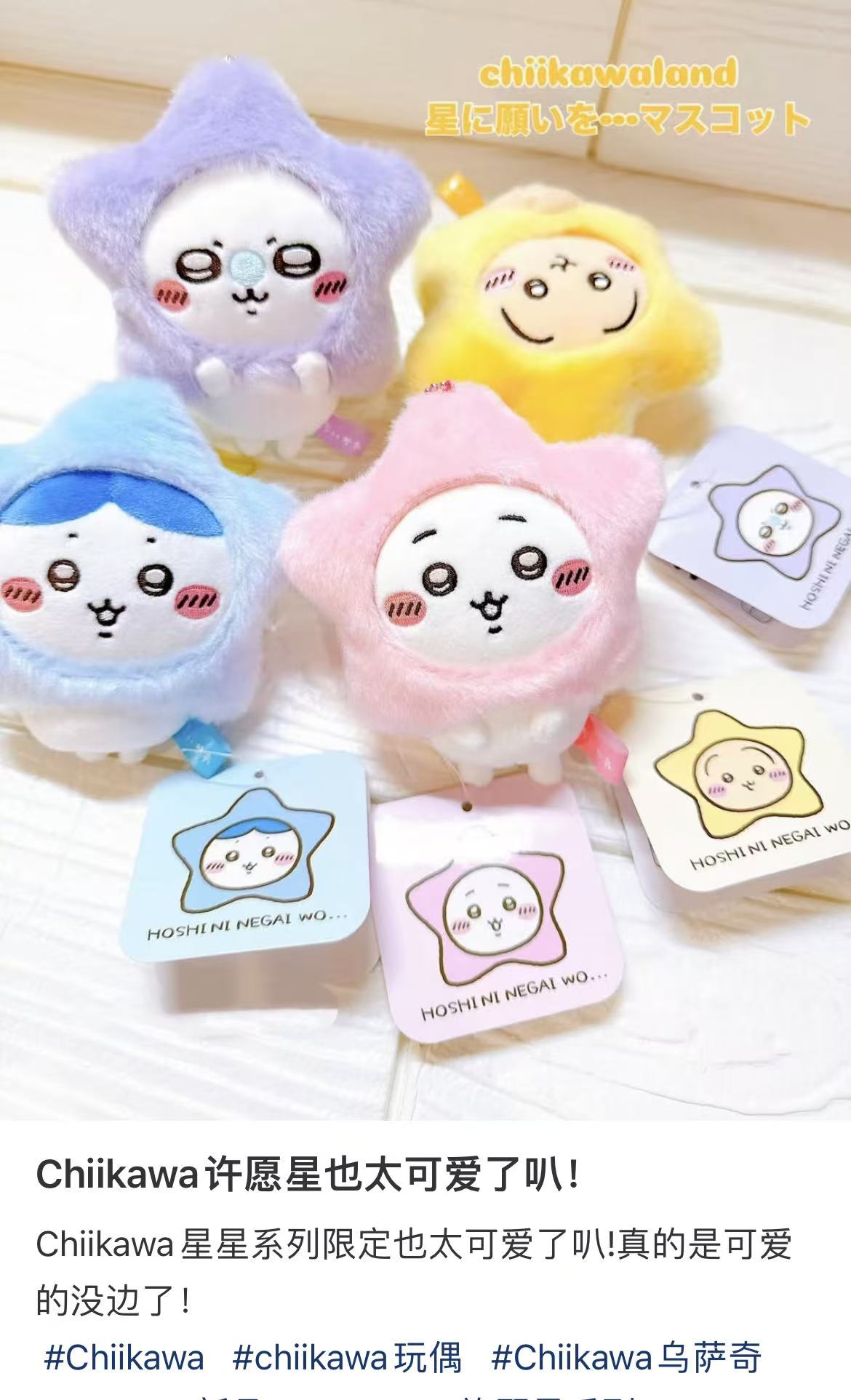 Chiikawa |Make A Wish To Star Mascot Holder /Plush Keychain|120×110×50mm approx.