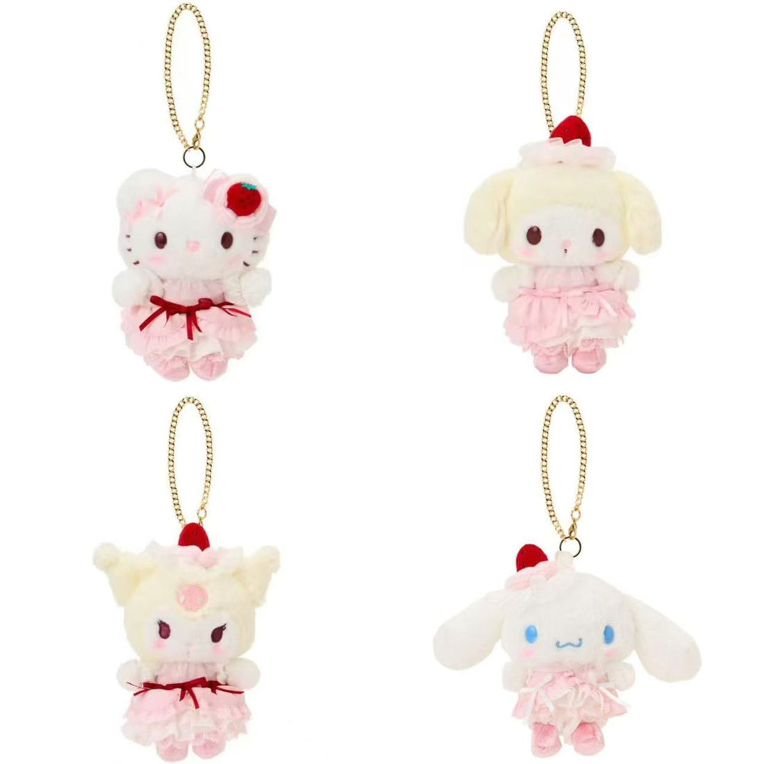 【limit 1】Sanrio|Strawberry Whipped Cake Mascot Holder /Plush Keychain| 10×7.5×13.5cm approx.