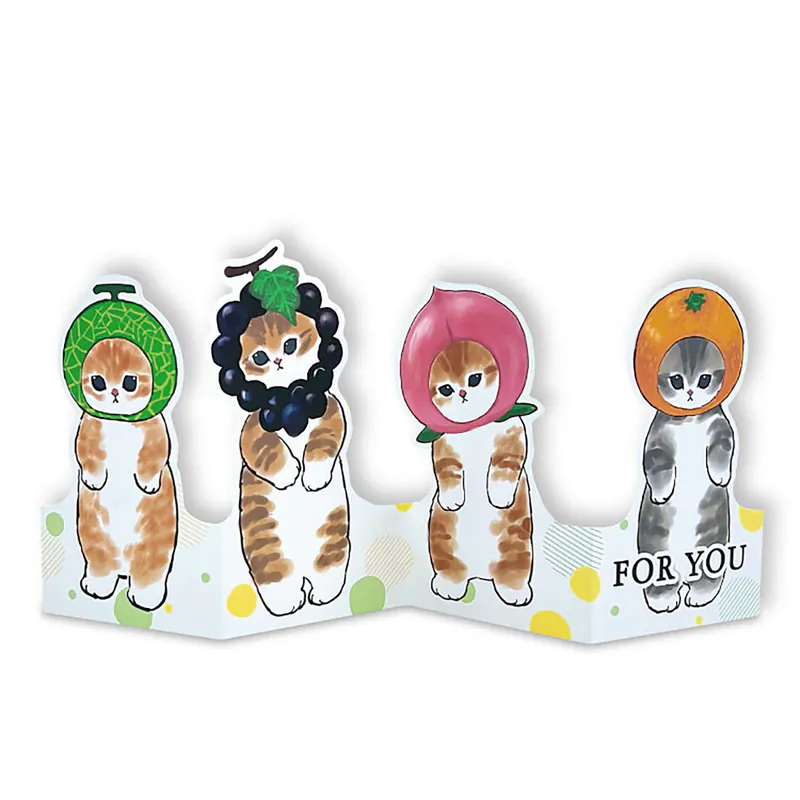 Mofusand|3D Greeting Card - Cat / Fruit / Message For You水果鲨鱼猫给你的讯息立体贺卡|76x112mm