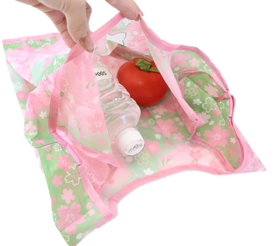 Sanrio|Matcha Sakura Kimono Eco Shopping Bag & Mascot Plush|270×480×160mm approx.