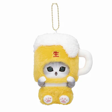 Mofusand|Beer Cat Nyant Mascot Holder /Plush Keychain |165×115×80mm approx.