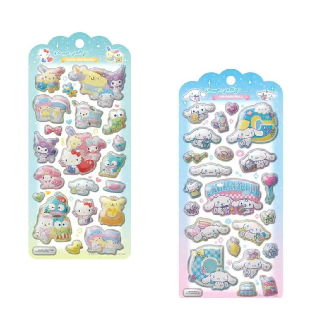 Sanrio|Characters Drop Jelly Stickers|200 x 95 mm approx.