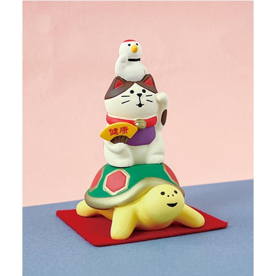 concombre|DECOLE FUKU福MONO 新年招财猫系列健康吉祥猫咪树脂装饰摆件|约44×72×h80 mm