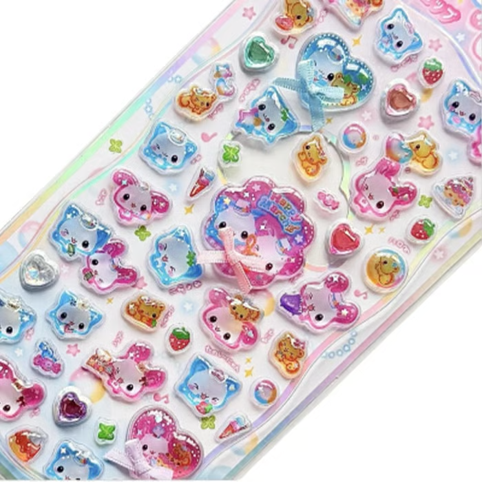 Q-LiA|heisei Ribbon Jewel Petit Drop Sticker|H205 x W95 x D6mm approx.