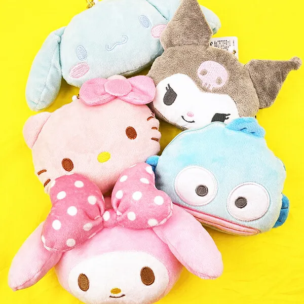 Sanrio|Sanrio|Plush Big Face Telescopic Ticket Card Holder/Keychain|11.2 x 13.3 x 4 cm approx.