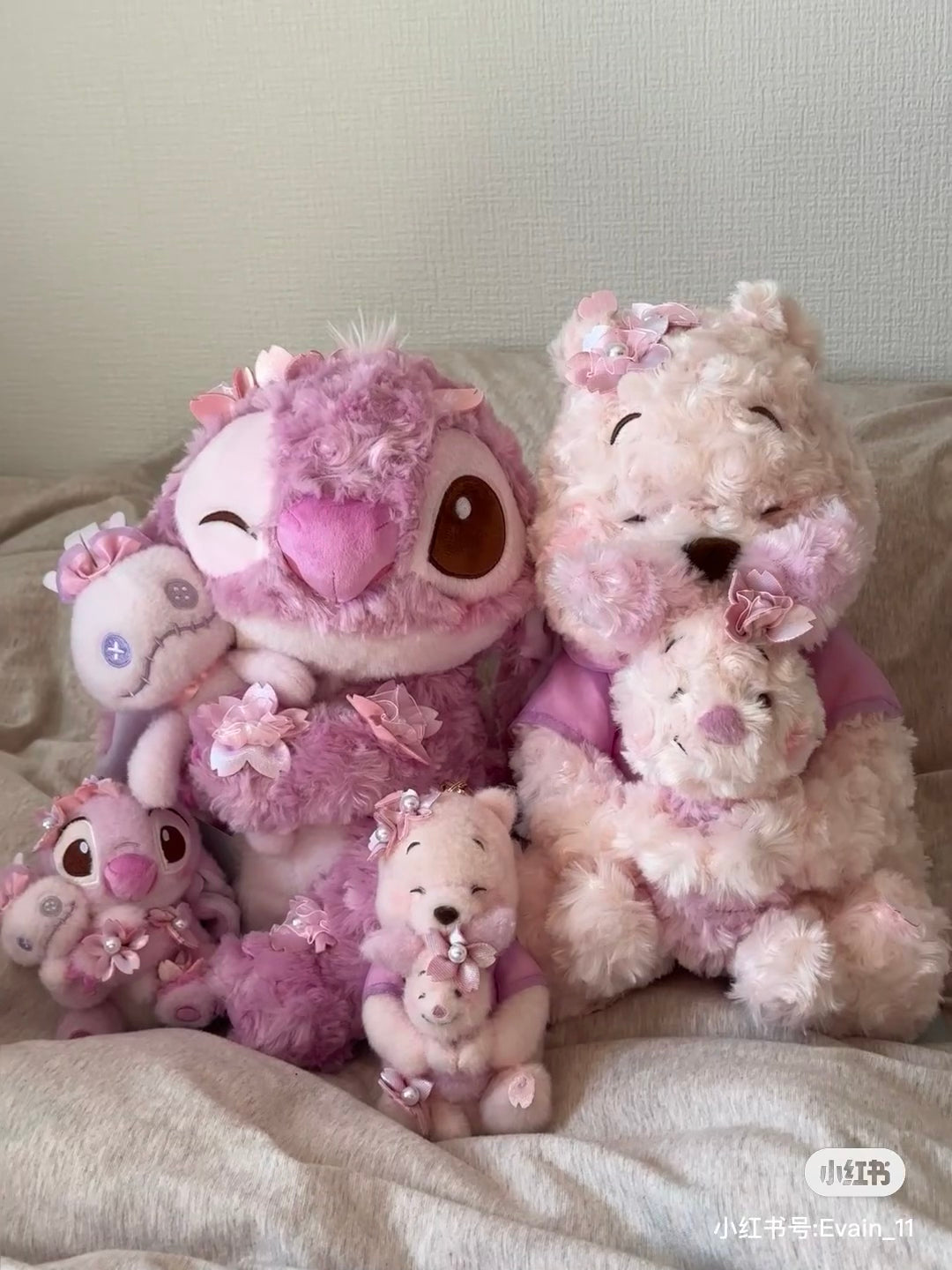 Disney|Winnie the Pooh & Piglet Plush Toy SAKURA Pink 2025|H33.5×W20×D25cm approx.