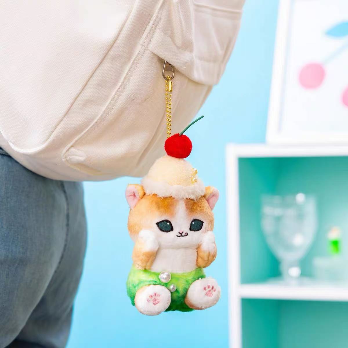 Mofusand|Diner Cream Soda Cat Mascot Holder /Plush Keychain|150×80×80mm approx.