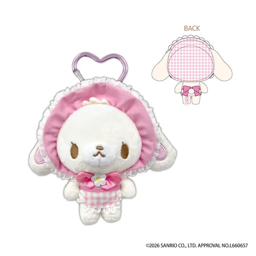 Sanrio|Sugarbunnies Strawberry Flower Fairy Heart-shaped Carabiner Mascot Holder /Plush Keychain|H140 x W150 x D70mm approx.