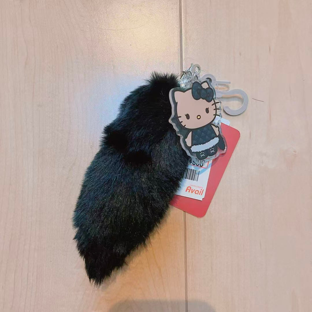 Hello Kitty|Gogo Gal Collection Dangling Tail Mascot Holder /Plush Keychain