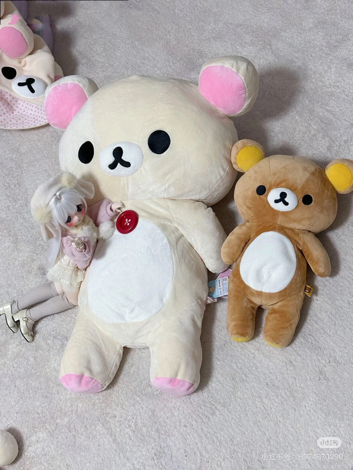 Rilakkuma轻松熊|San-X Plush Doll Rilakkuma Korilakkuma-Size L超好抱大号小白熊毛绒玩偶/公仔|约450x350x160mm