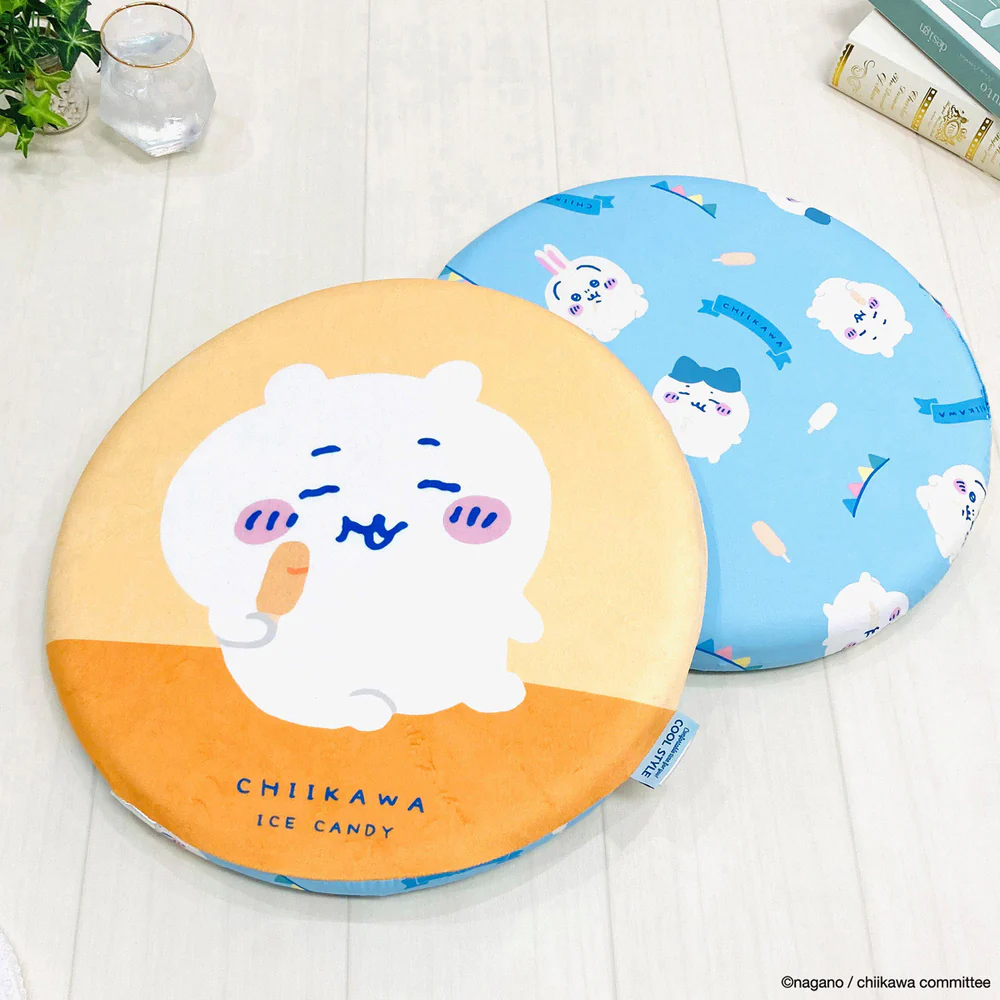 Chiikawa 吉伊卡哇|Morishita Chiikawa Cooling Seat Cushion记忆海绵冰丝坐垫/正反面都可爱|直径 400 x H45 mm