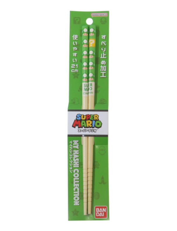 Nintendo任天堂|Mario Bamboo Chopsticks 21cm / Super Mario Brothers超级马里奥竹制筷子|约长210mm