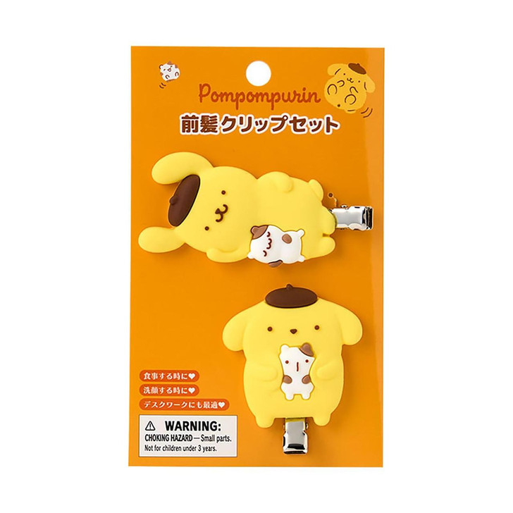 Sanrio|Pom Pom Purin Bangs Clip Set|5.5×2.8×4.5cm approx.