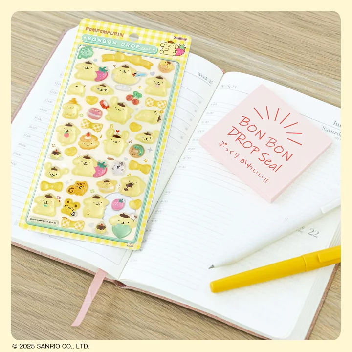 Sanrio|Gingham Bonbon Drop Seal 3D Sticker|95×170×5mm approx.