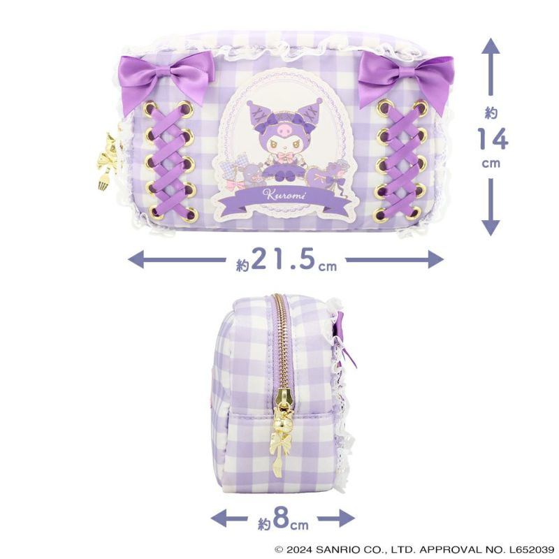 Sanrio|Kuromi Lolita Cosmetic Pouch|21.5×8×14cm approx.
