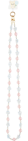 Rilakkuma|Flower Sparkling Bead Smartphone Shoulder Strap|218×80×30mm approx.