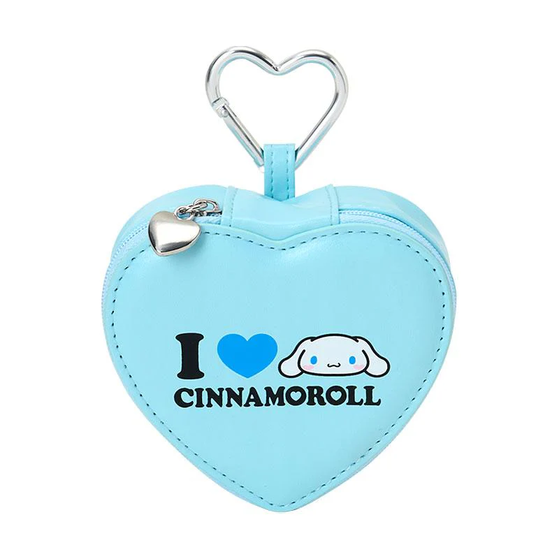 Sanrio| I Love Sanrio Characters Fluffy Plush Mini Pouch with Carabiner|10.5×3.5×9.5cm approx.