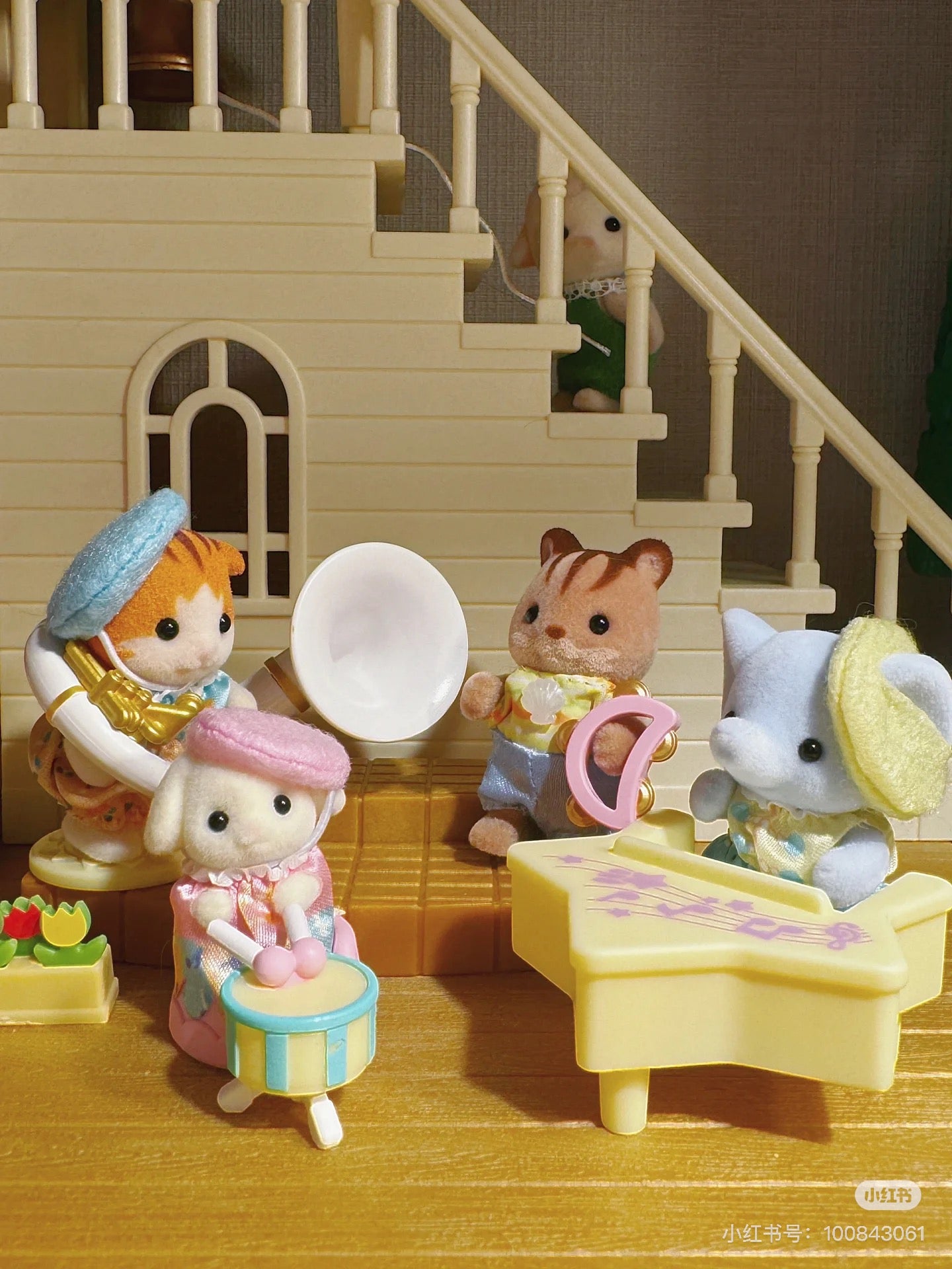 SylvanianFamilies|Kindergarten Concert-Maple Cat/Flora Rabbit/Elephant 5817