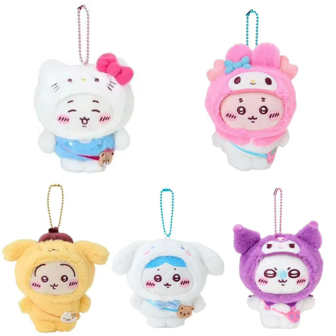 Sanrio|Chiikawa X Sanrio Characters Mascot Holder /Plush Keychain|8 x 14.5 x6cm approx.