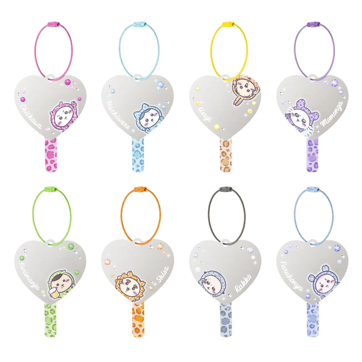 chiikawa|Sweatshirt Style Leopard Mini Mirror Keychain mystery bag/blind box/All 8 types|1pc
