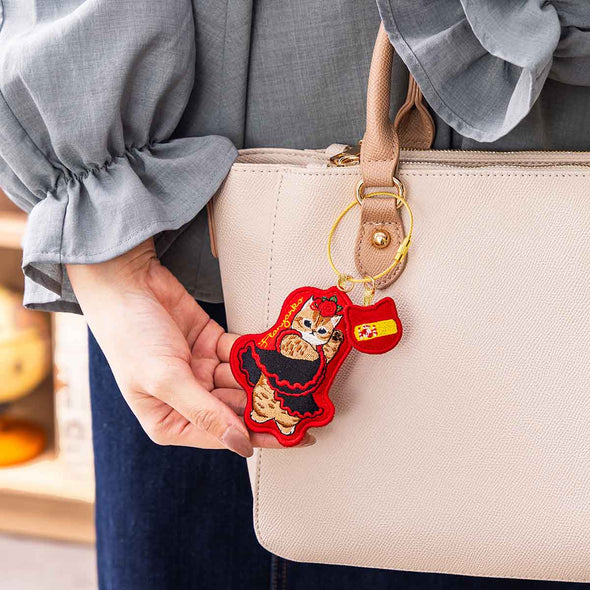 Mofusand|Mofumofu Journey Cat Flamenco Flanyanko Embroidery Keychain| 90×70×18mm approx.