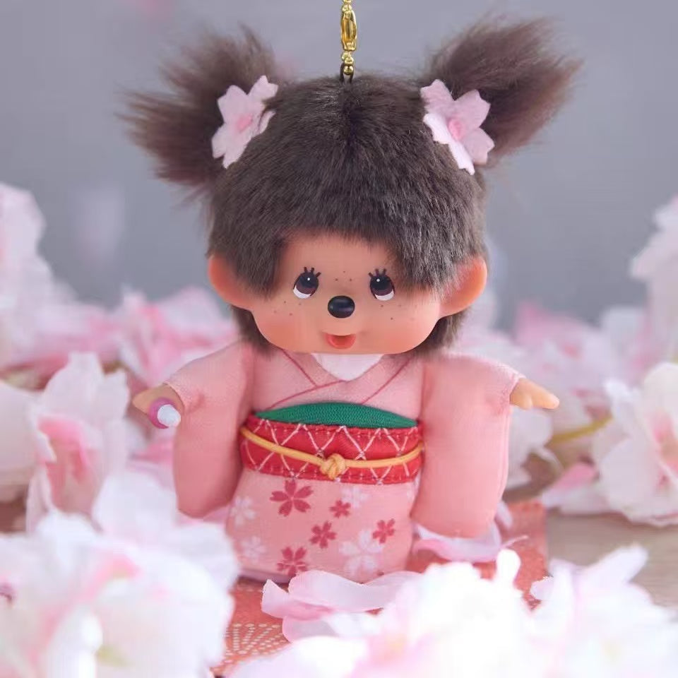 Monchhichi|Cherry Blossom Limited Kimono Monchhichi Keychain|H12 x W10 x D5.5cm approx.