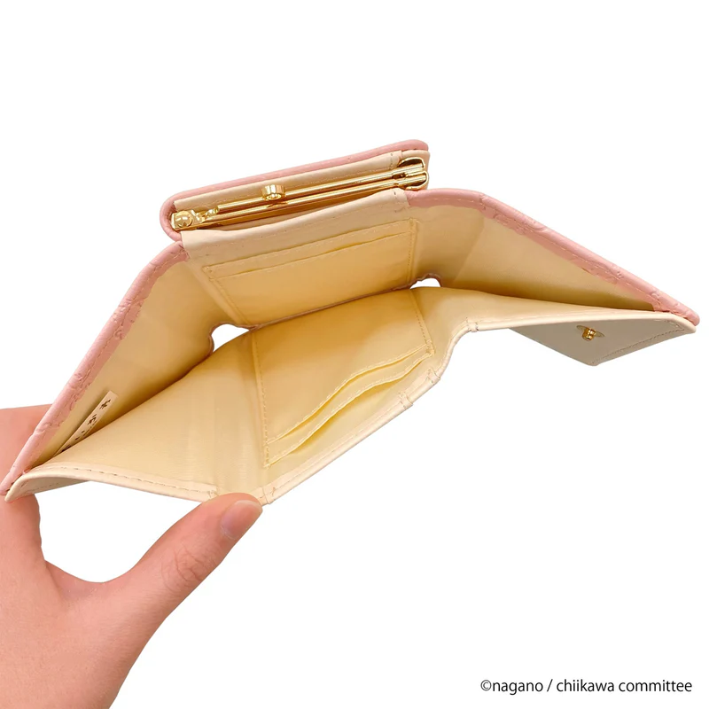 Chiikawa|Wallet with button closure and satin ribbon/Trifold Walle|77×106×30mm approx.