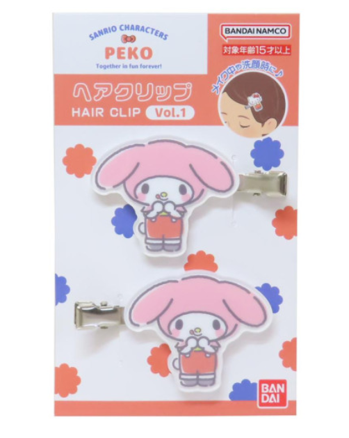 Sanrio|Peko Chan Acrylic Hair Clip|35×40×6mm approx.