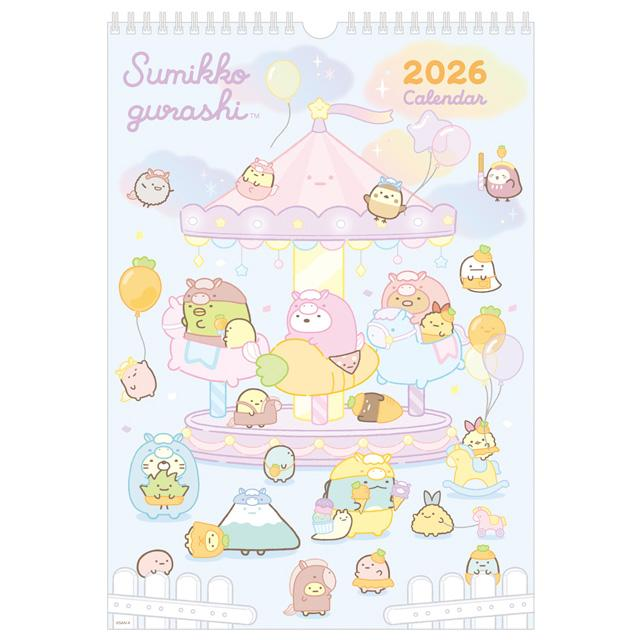 Sumikko gurashi|2026 Wall Calendar|H370 x W256 x D3mm approx.