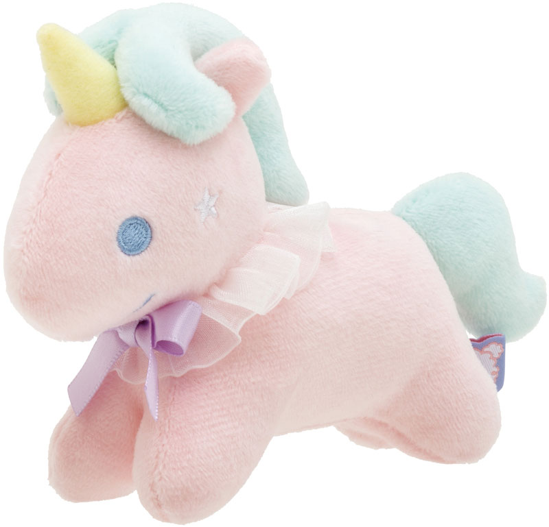 Rilakkuma轻松熊|Osorano Kururin Wataame - Scene Plush Toy San-X天空白云棉花糖系列骑马毛绒摆件套组|約130×145×50mm