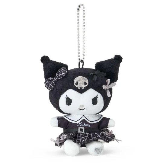 Sanrio三丽鸥|Mascot Holder Monotone黑白印象千鸟格系列可爱角色毛绒玩偶挂件/包挂|约7.5×5×11cm