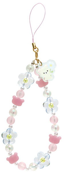 Rilakkuma|Flower Sparkling Bead Hand Strap Phone Charm|140×50mm approx.