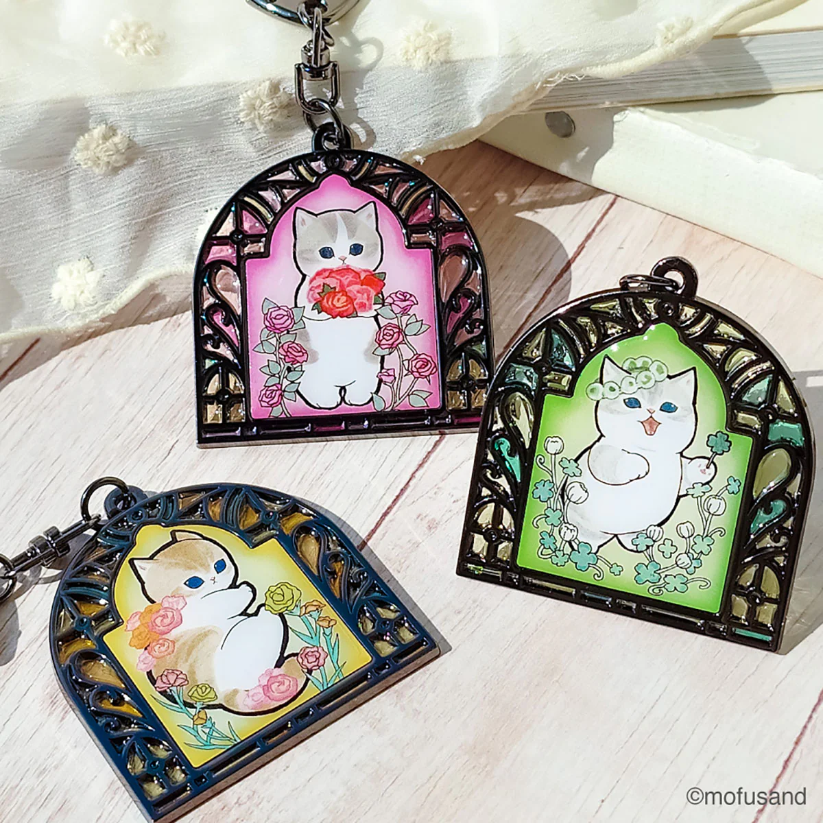 Mofusand|Stained Glass Keychain/Keyring|96×45mm approx.