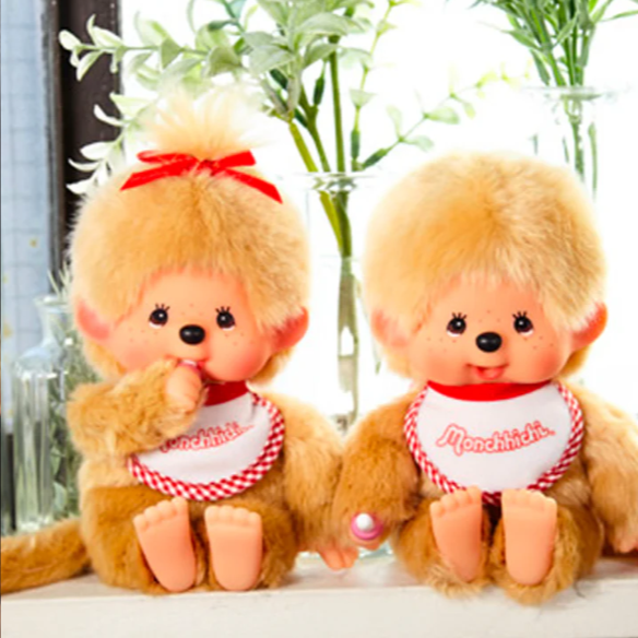 Monchhichi|Premium Standard Beige Plush Dolls/PlushToy|S/13W x 7.5L x 21.5H approx.