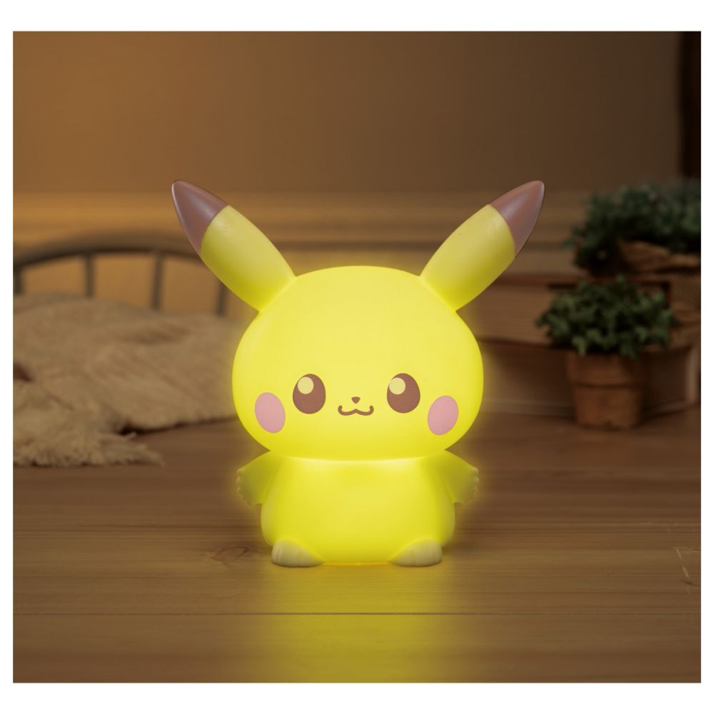 Pikachu皮卡丘|Takara Tomy Pokemon-Pokepeace Puni Kyun Light 宝可梦软软捏捏多段变光皮卡丘小夜灯|约15 x 15 x 10cm
