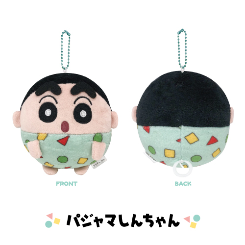 Crayon shin-chan蜡笔小新|Doll Crayon Shin-chan Mascot可爱角色圆滚滚毛绒玩偶挂件/包挂/拉长尾巴身体会震动|约H:100mm×W:100mm×D:75mm