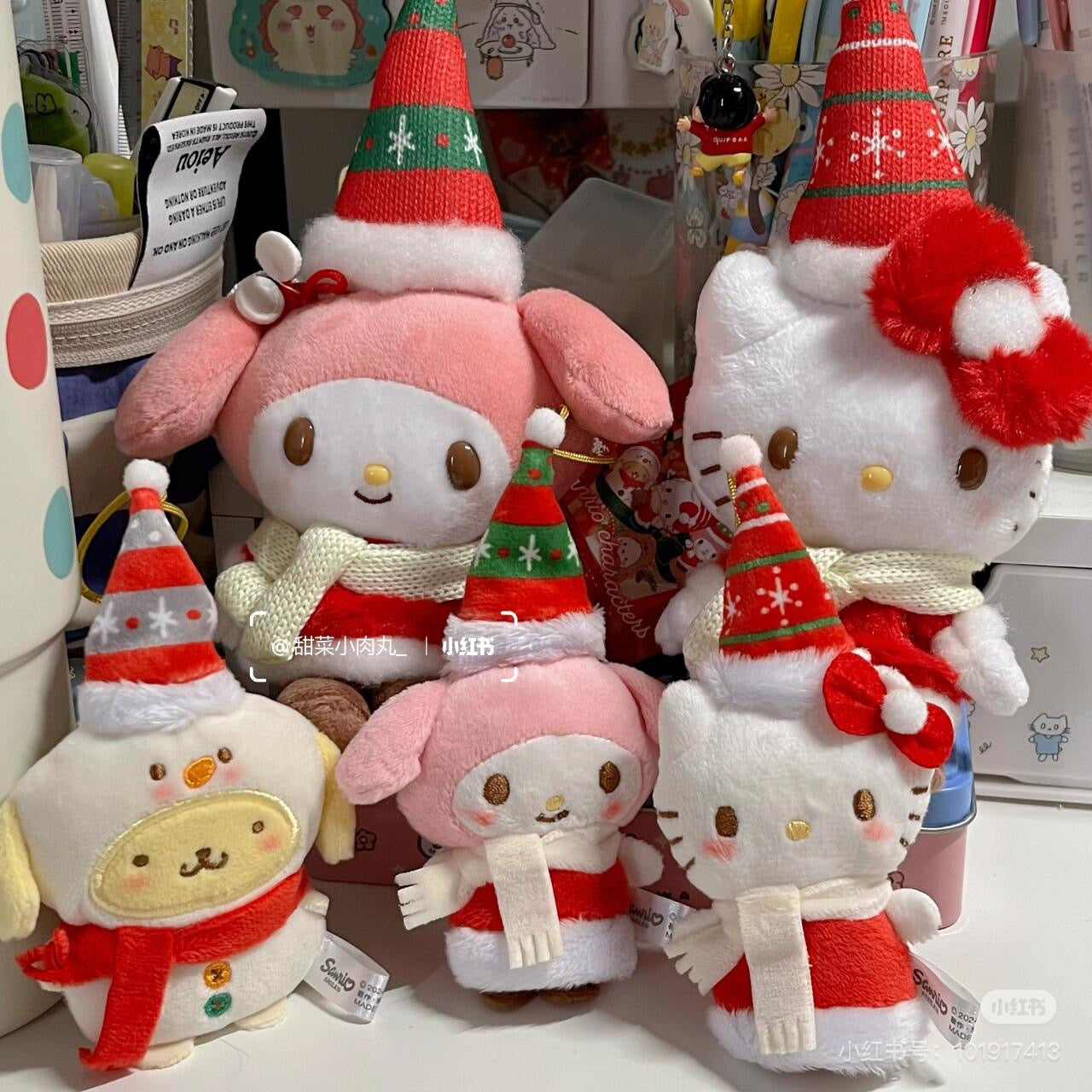 Sanrio三丽鸥|Secret Mascot Brooch - Christmas 2024 Blind Box圣诞限定毛绒玩偶挂件胸针盲盒/全8种|1枚入