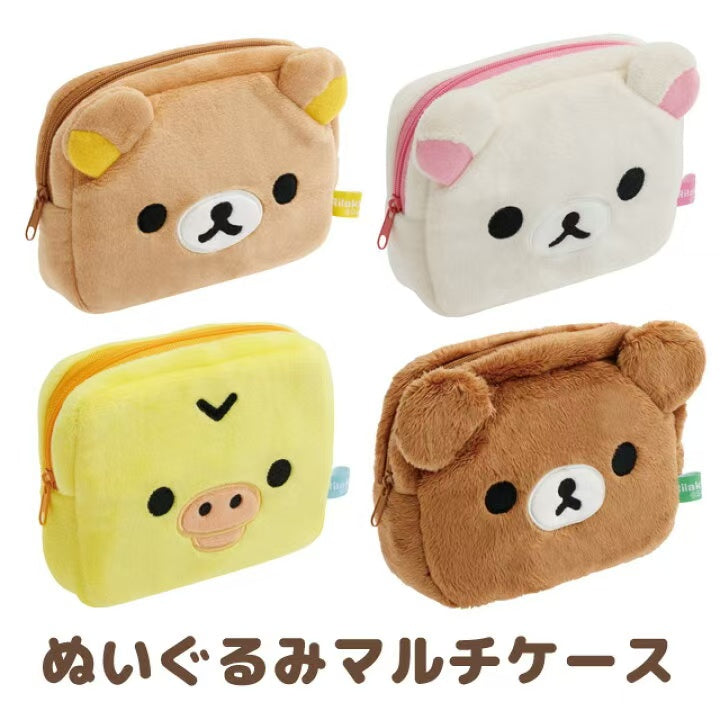Rilakkuma|Face Plush Cosmetic Pouch|115×145×30mm approx.