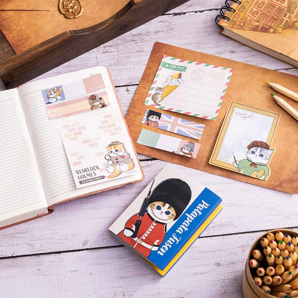 Mofusand|Mofumofu Journey Tourism Flip Memo Sticky Notes| 90×70×5mm approx.