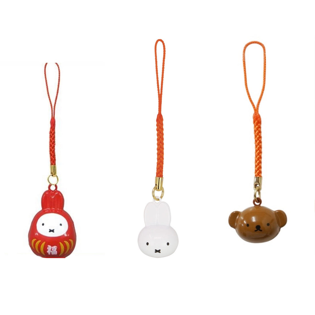 Miffy米菲| Tiny Charm Face-shaped Bell Netsuke可爱角色铃铛吊饰/手机链|约2×2.8×1.9cm