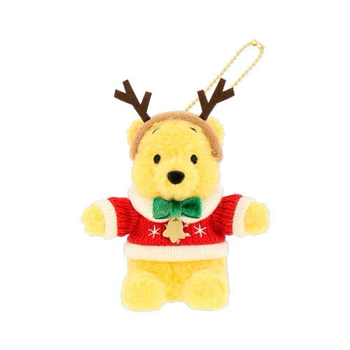 Disney迪士尼 |东迪2024Christmas冬日圣诞限定Pooh噗噗维尼红毛衣麋鹿角毛绒玩偶挂件/胸针/包挂