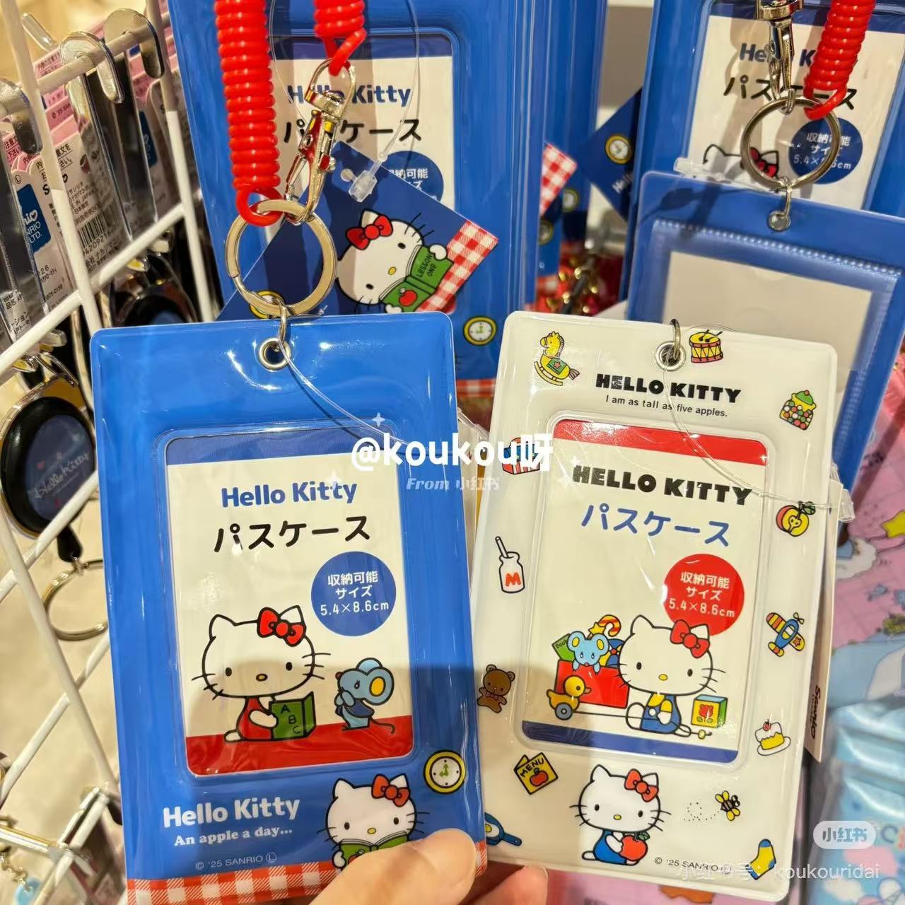 HelloKitty|PVC Pass Case Obenkyo Pattern|W130 x H80 x D5mm aprrox.