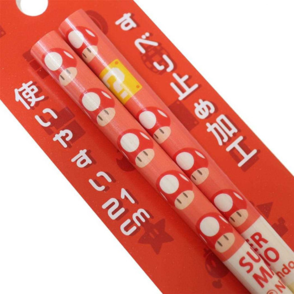 Nintendo任天堂|Mario Bamboo Chopsticks 21cm / Super Mario Brothers超级马里奥竹制筷子|约长210mm