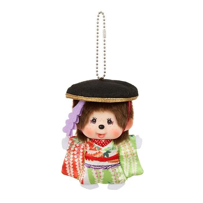 Monchhichi|Kabuki & Renjishi Fujimusume Mascot Holder /Plush Keychain|H11 x W9 x D5cm approx.